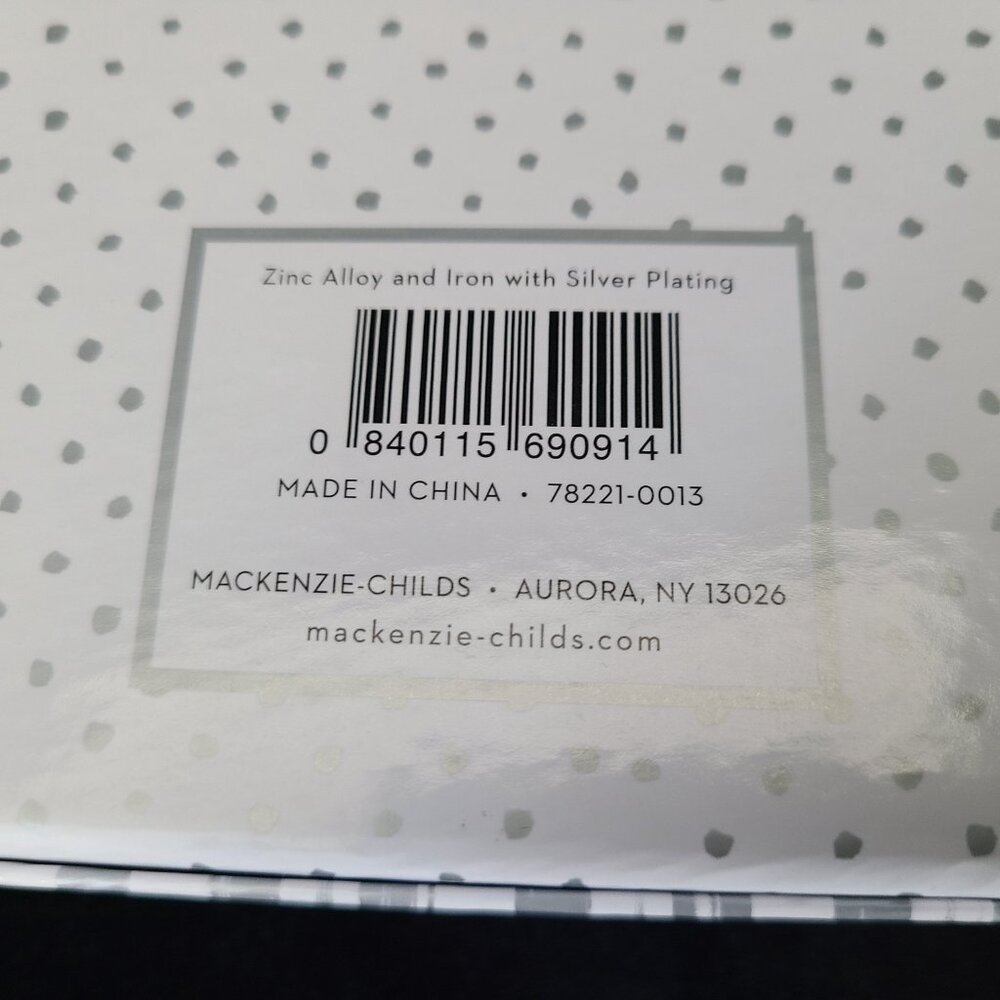 Mackenzie-Childs Courtly Check Silver Plated Trinket Box - NEW IN BOX! - Picture 13 of 13